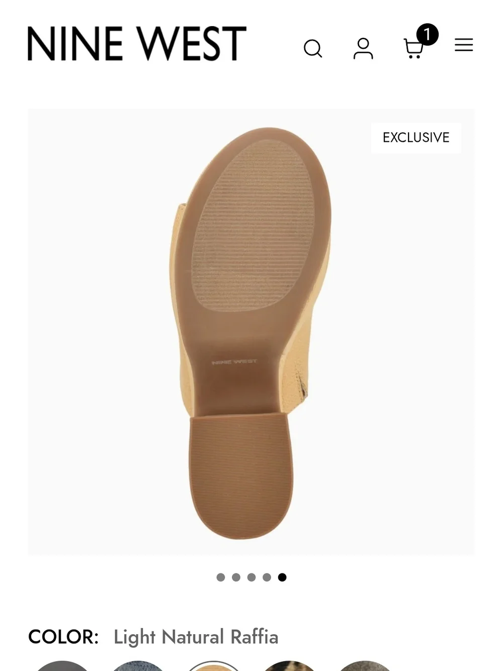 Nine West Beige Raffia Platform Slide Mule